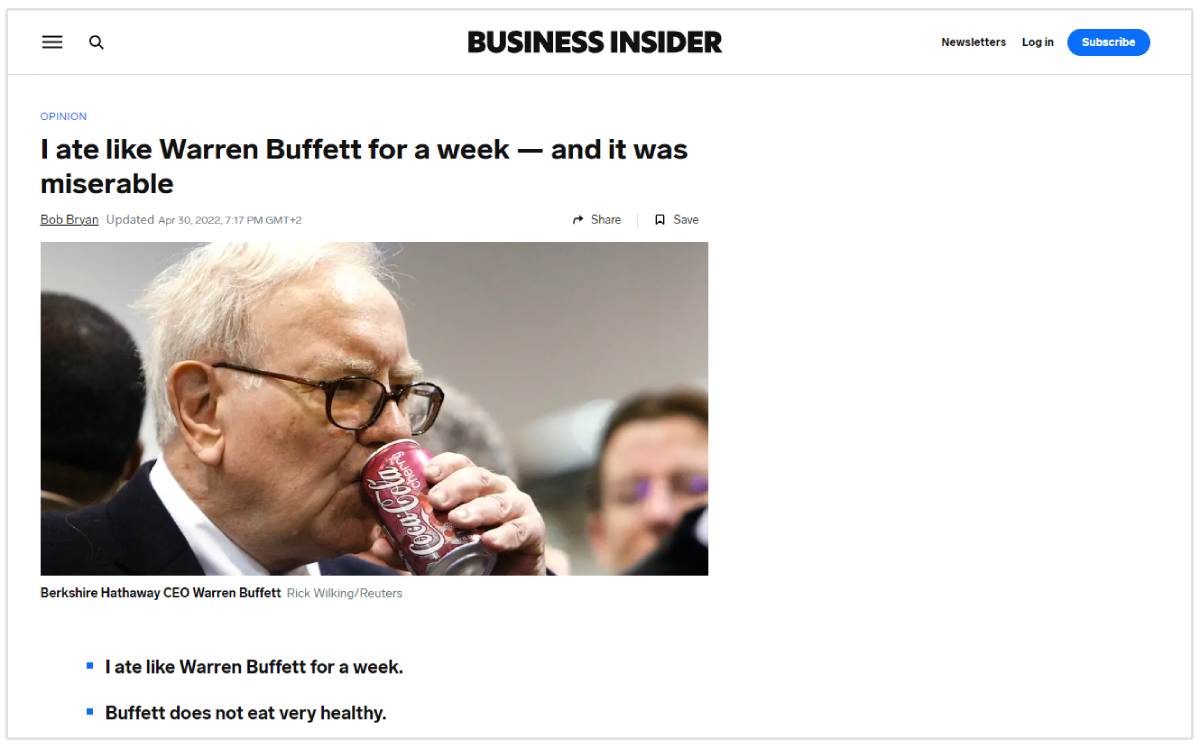 régime de Warren Buffet